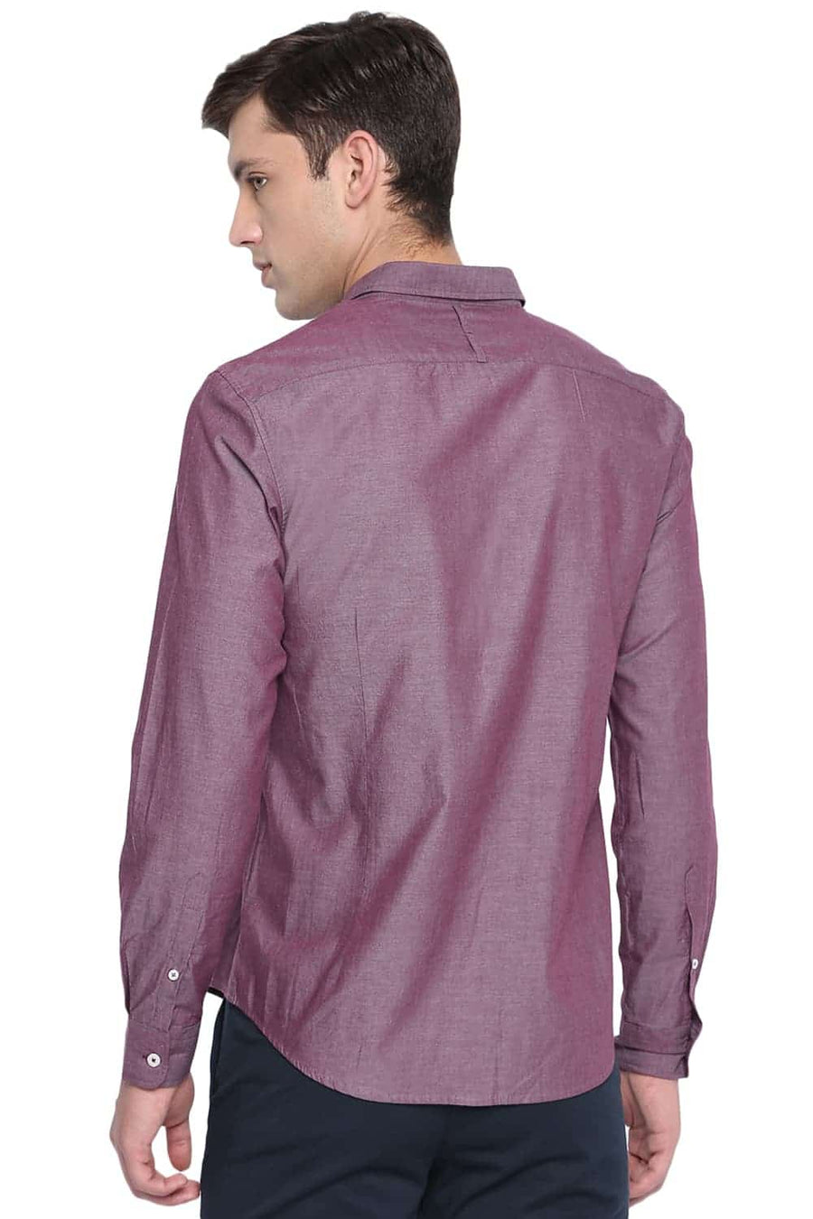 BASICS SLIM FIT ANDORRA BROWN OXFORD SHIRT