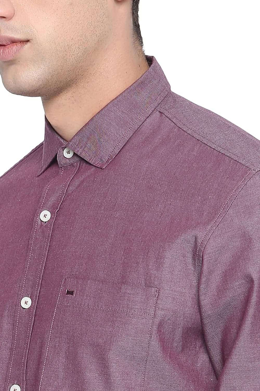 BASICS SLIM FIT ANDORRA BROWN OXFORD SHIRT