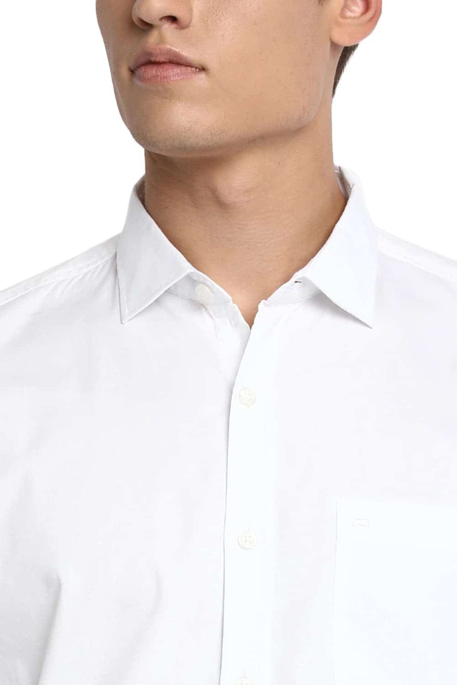 BASICS SLIM FIT CLOUD WHITE OXFORD SHIRT