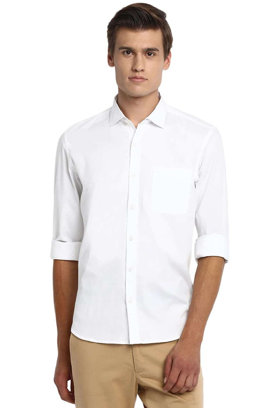 BASICS SLIM FIT CLOUD WHITE OXFORD SHIRT