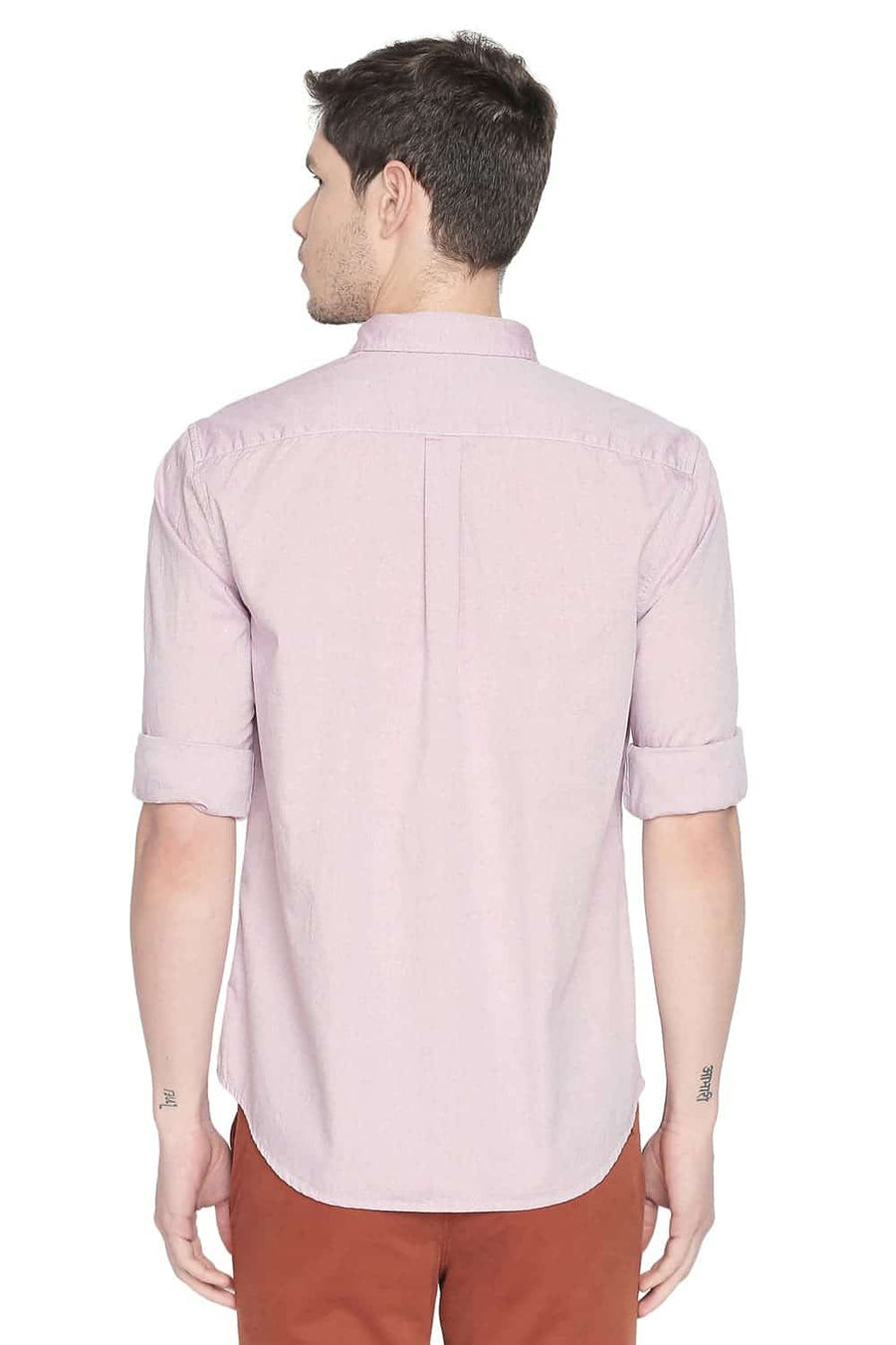 BASICS SLIM FIT PINK CARNATION OXFORD SHIRT