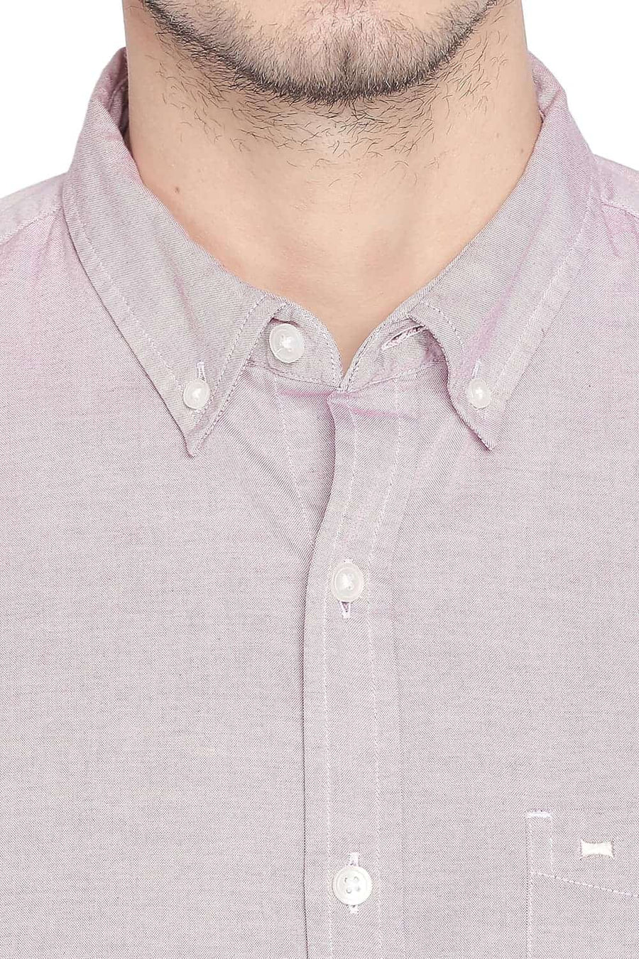 BASICS SLIM FIT PINK CARNATION OXFORD SHIRT