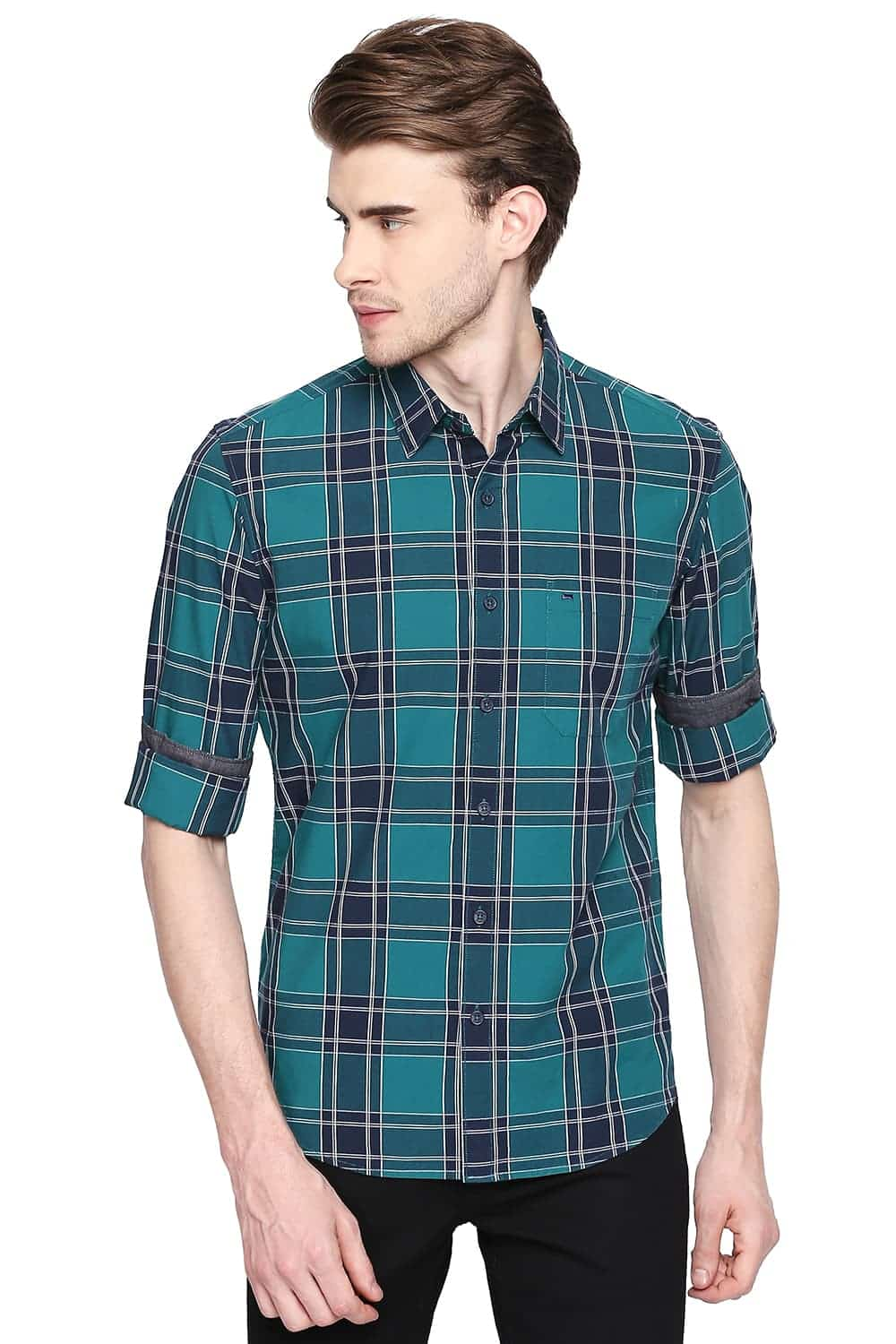 BASICS SLIM FIT CHECKS SHIRT