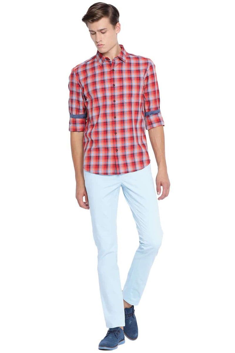 BASICS SLIM FIT CHECKS SHIRT