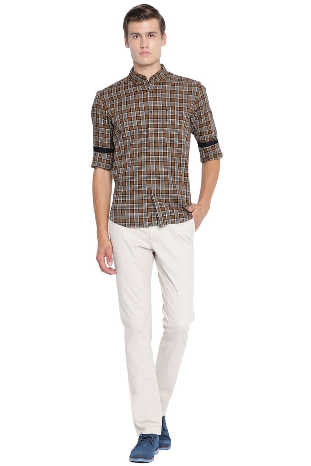 BASICS SLIM FIT CHECKS SHIRT