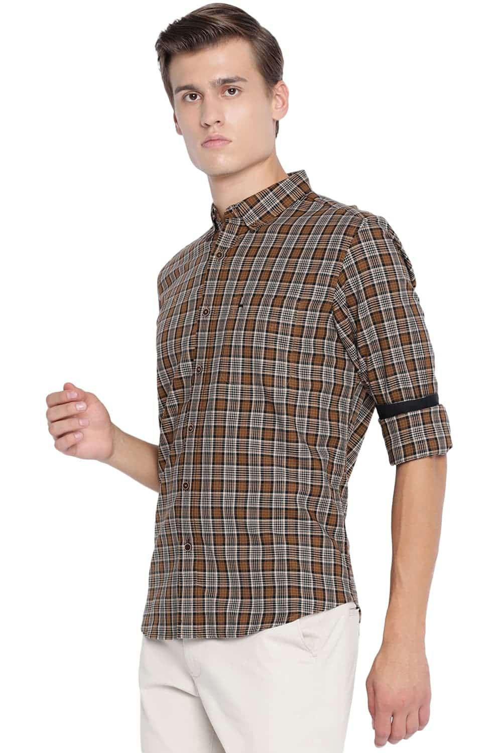 BASICS SLIM FIT CHECKS SHIRT