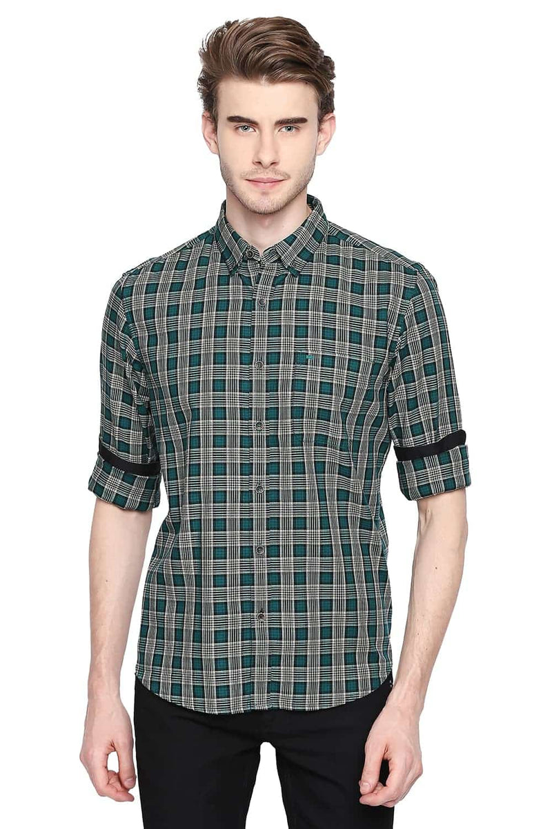 BASICS SLIM FIT CHECKS SHIRT