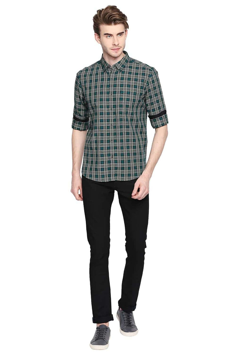 BASICS SLIM FIT CHECKS SHIRT