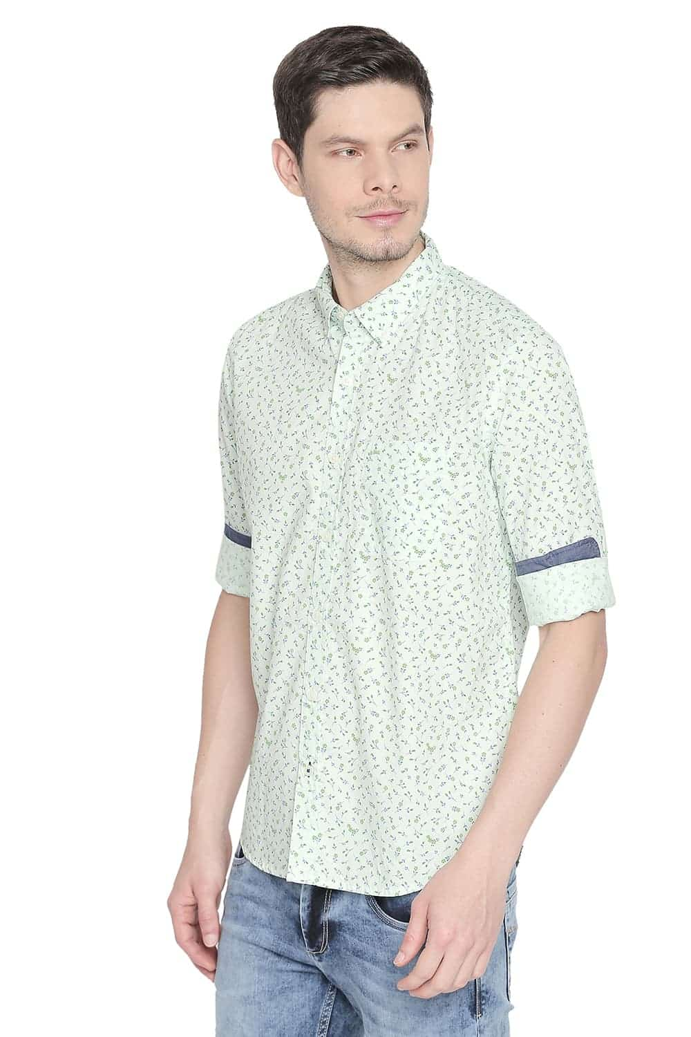 BASICS SLIM FIT PRINTED SHIRT