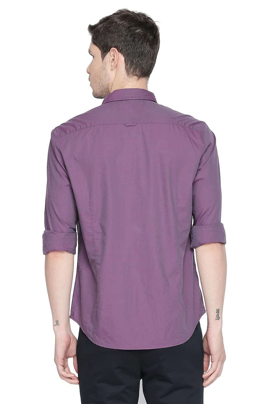 BASICS SLIM FIT PHLOX PINK TWO TONE SHIRT