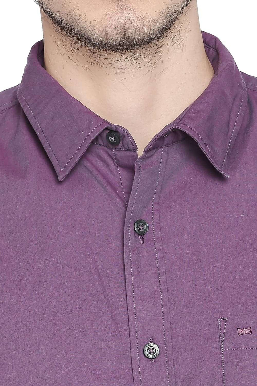 BASICS SLIM FIT PHLOX PINK TWO TONE SHIRT