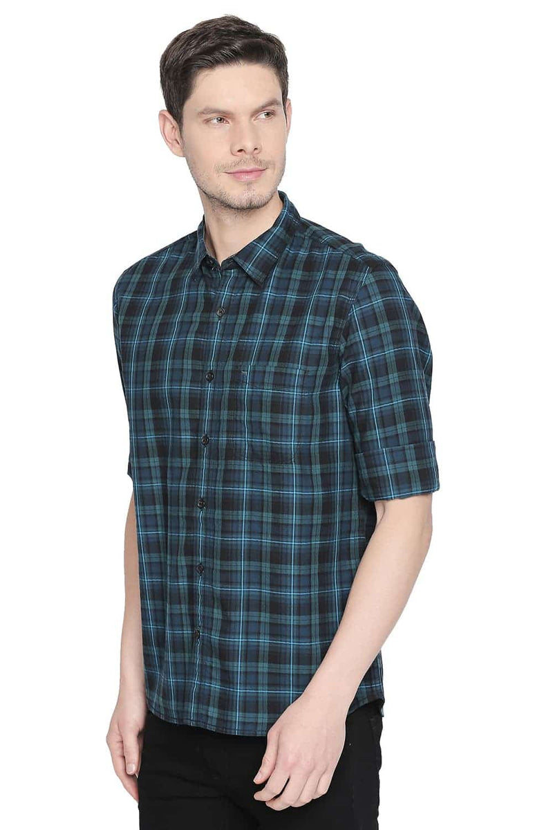 BASICS SLIM FIT CHECKS SHIRT