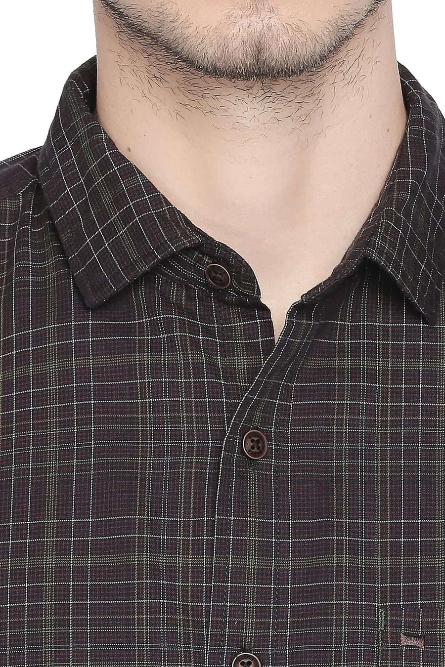BASICS SLIM FIT RUBY WINE CHECKS SHIRT