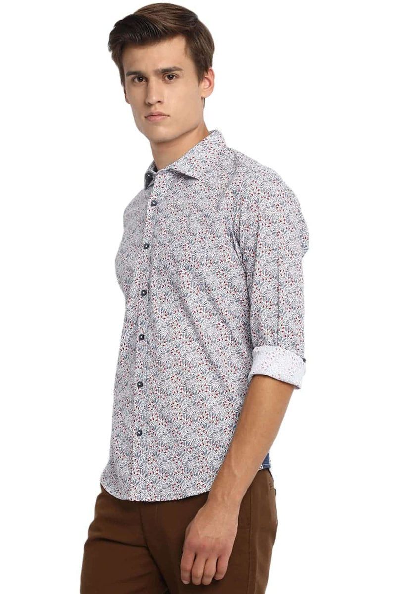 BASICS SLIM FIT PRINTED SHIRT