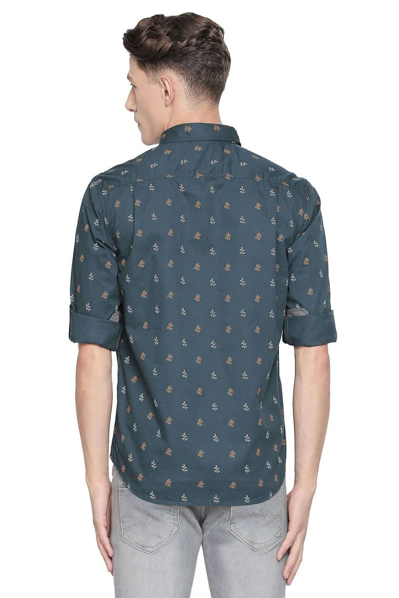 BASICS SLIM FIT PRINTED SHIRT