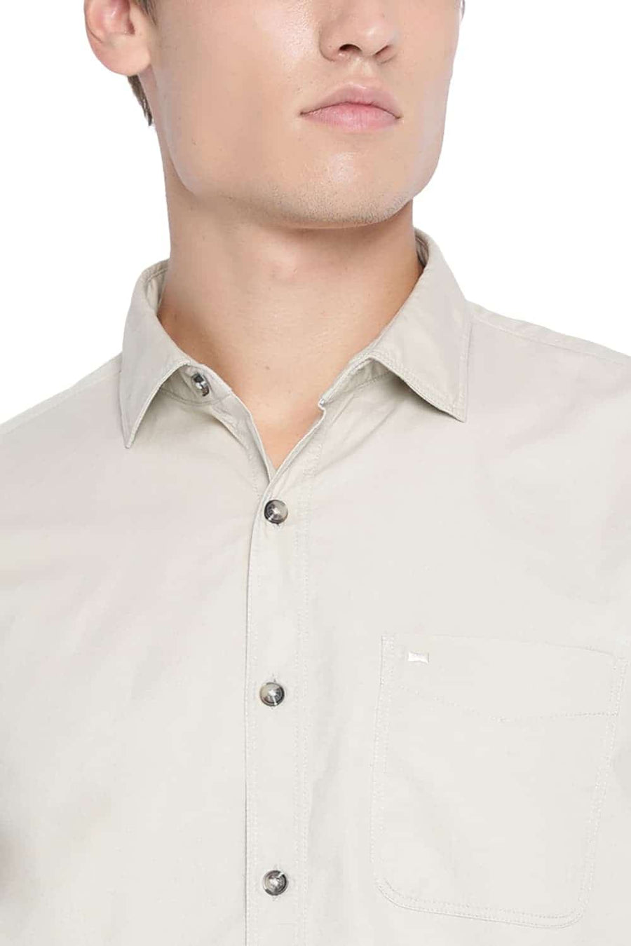BASICS SLIM FIT LONDON FOG TWILL SHIRT