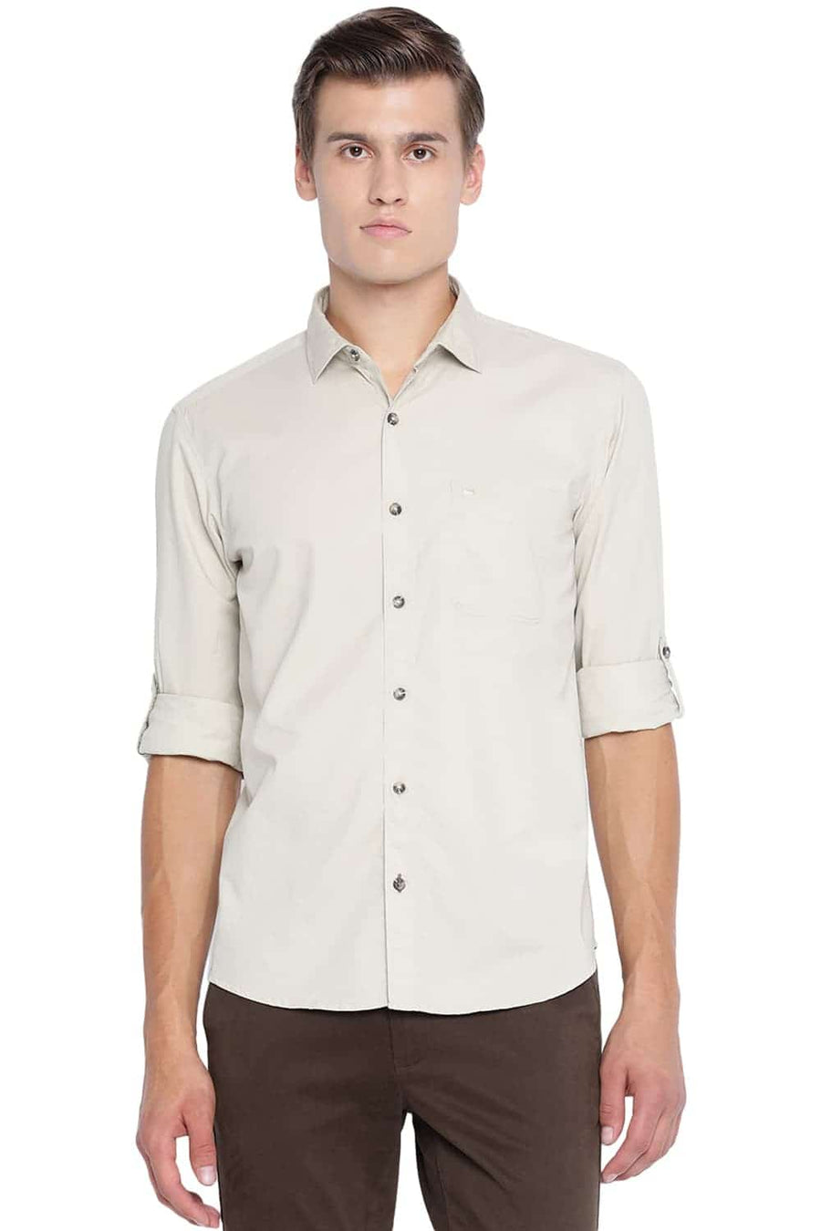 BASICS SLIM FIT LONDON FOG TWILL SHIRT