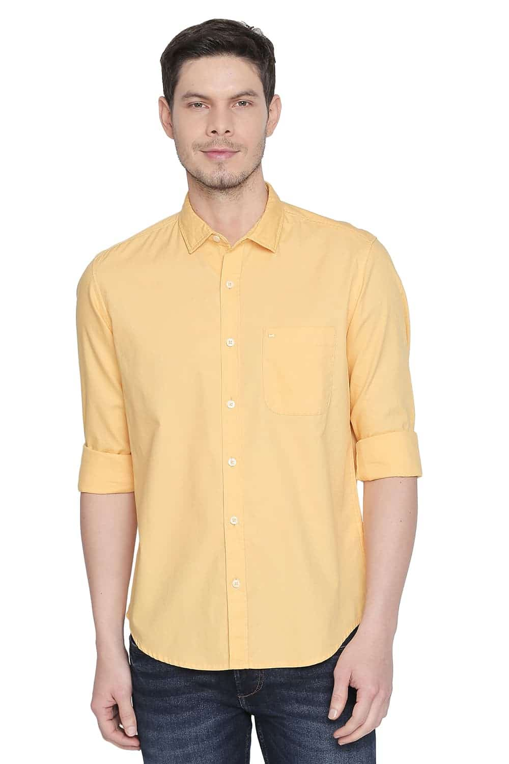 BASICS SLIM FIT STRUCTURE SHIRT