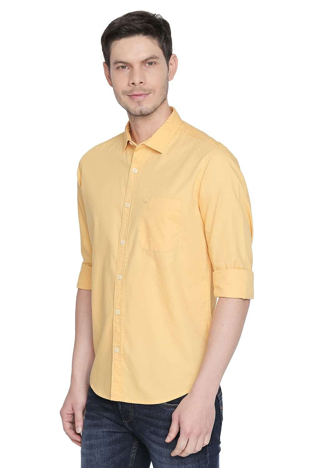 BASICS SLIM FIT STRUCTURE SHIRT