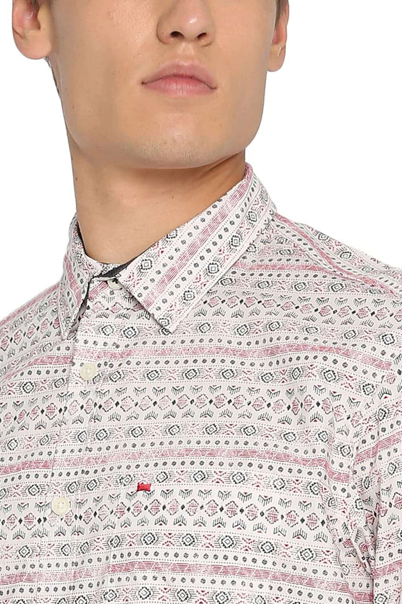 BASICS SLIM FIT PRINTED SHIRT