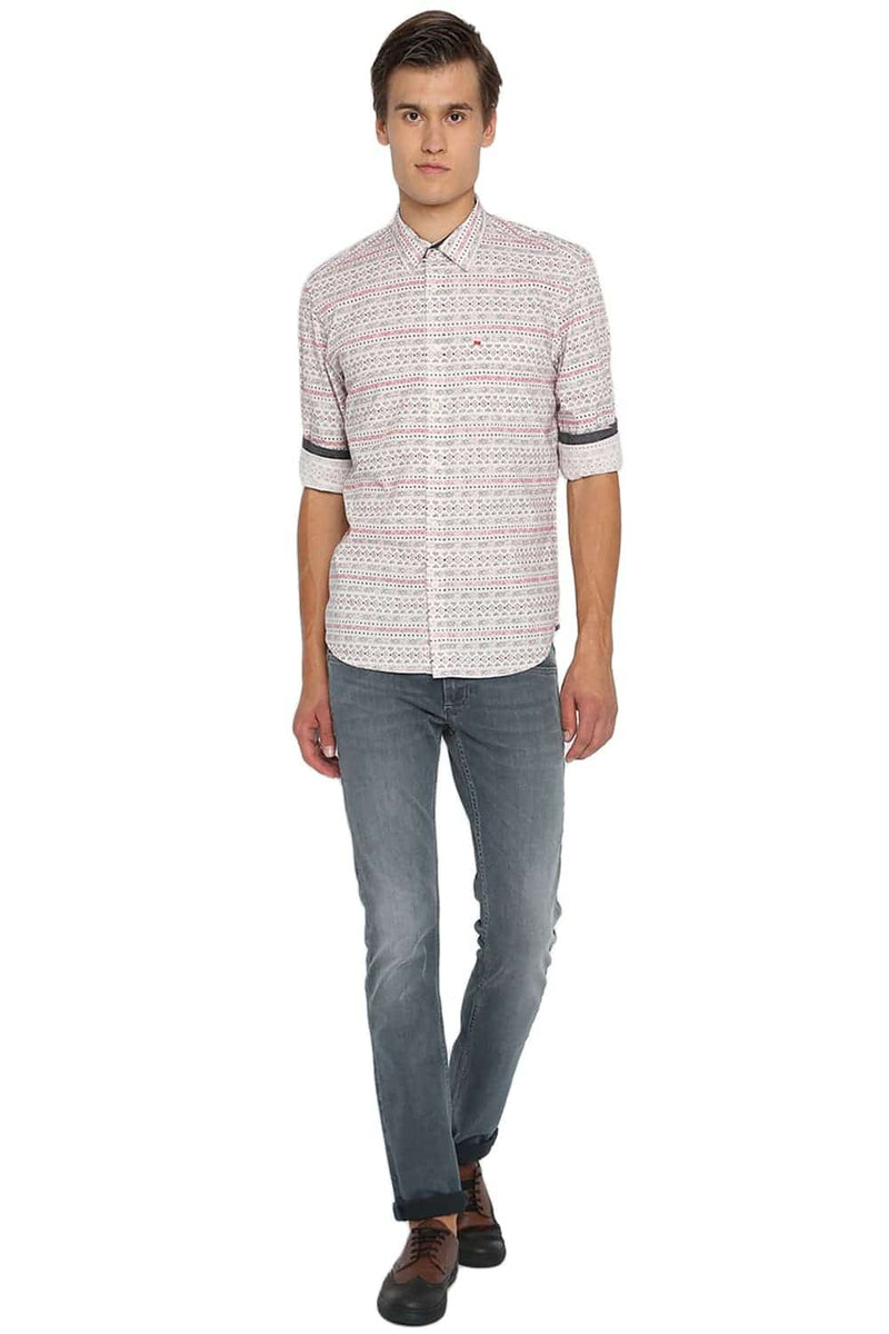 BASICS SLIM FIT PRINTED SHIRT