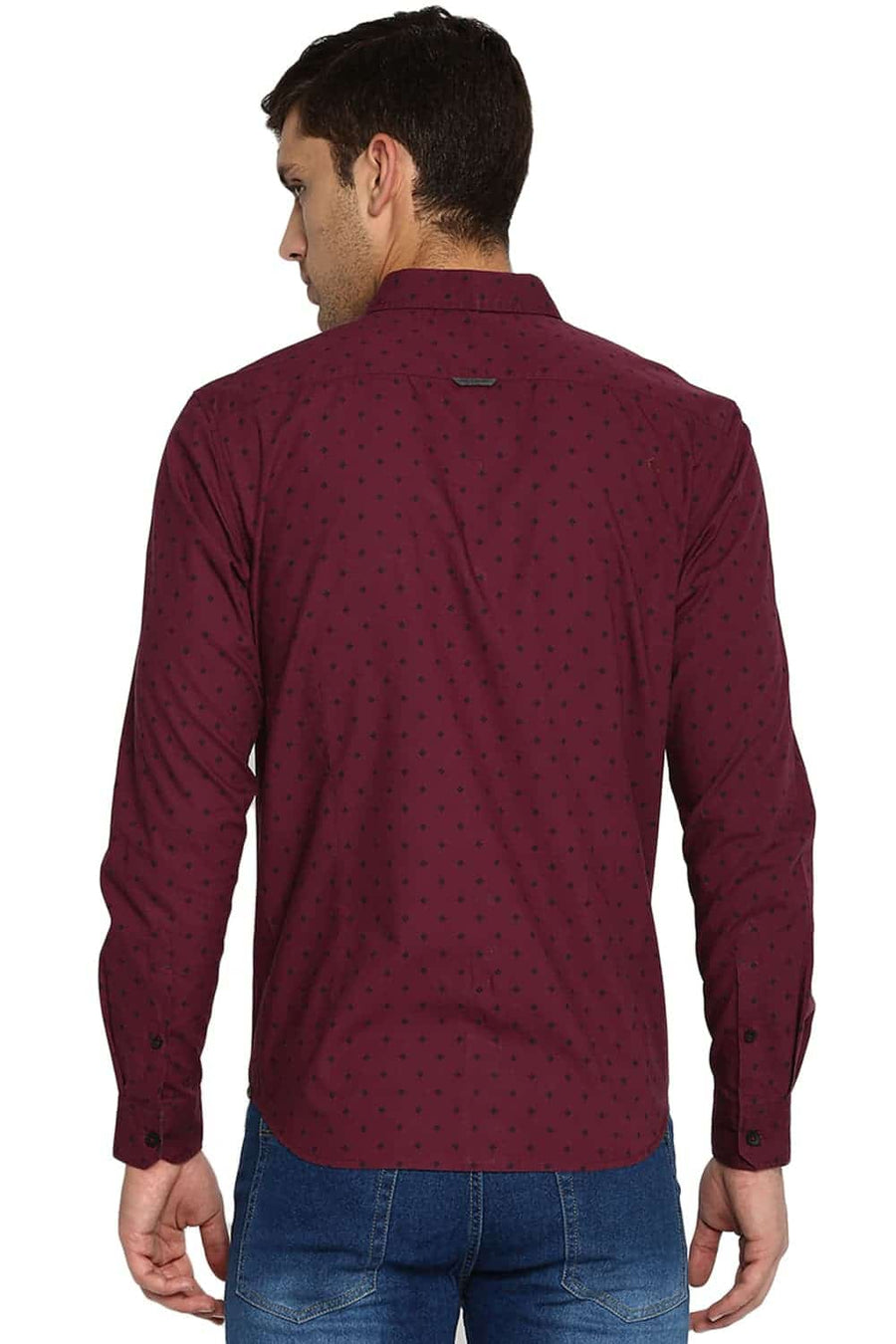 BASICS SLIM FIT PURPLE POTION PRINTED SHIRT