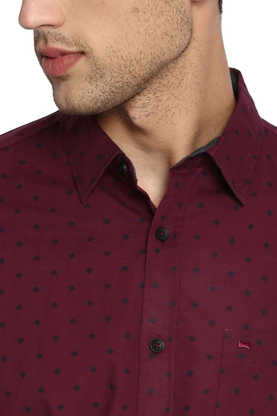 BASICS SLIM FIT PURPLE POTION PRINTED SHIRT
