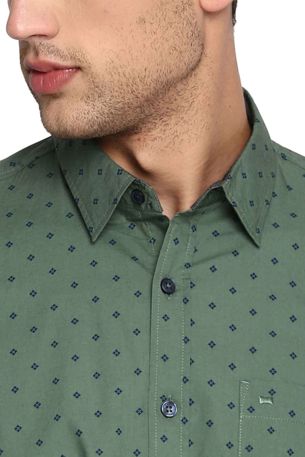 BASICS SLIM FIT PRINTED SHIRT