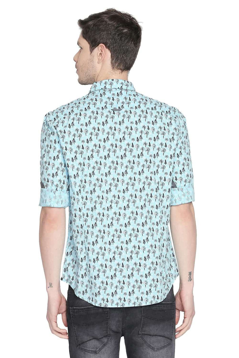 BASICS SLIM FIT PRINTED SHIRT