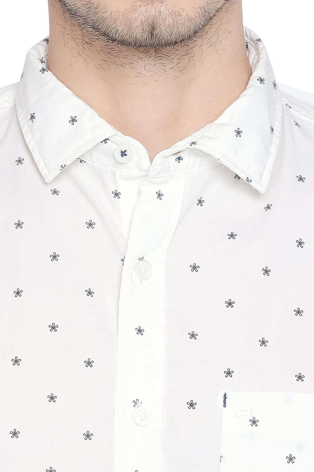 BASICS SLIM FIT PRINTED SHIRT