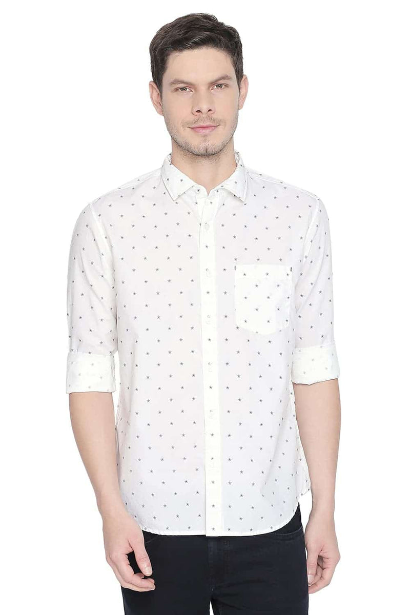 BASICS SLIM FIT PRINTED SHIRT