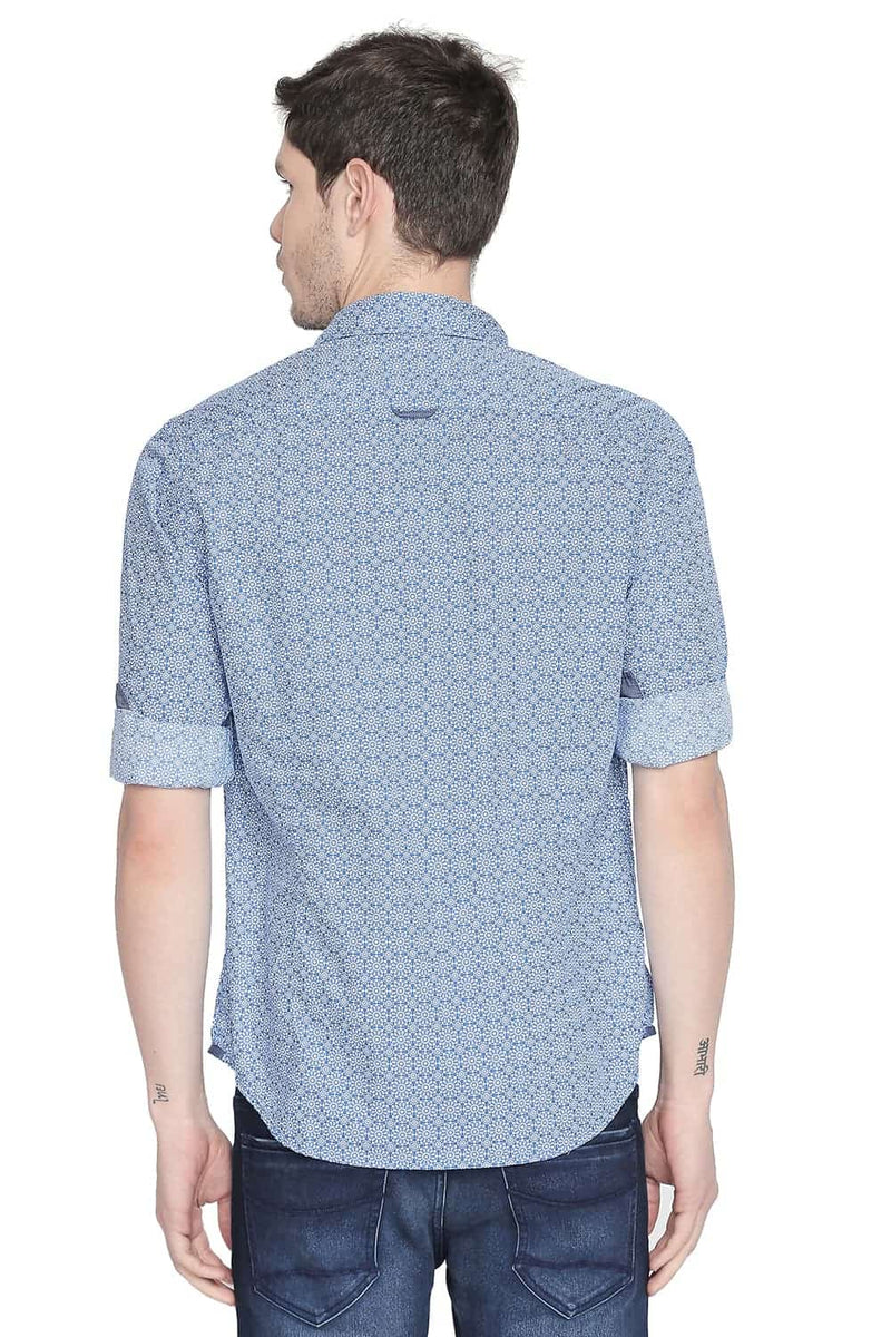 BASICS SLIM FIT PRINTED SHIRT