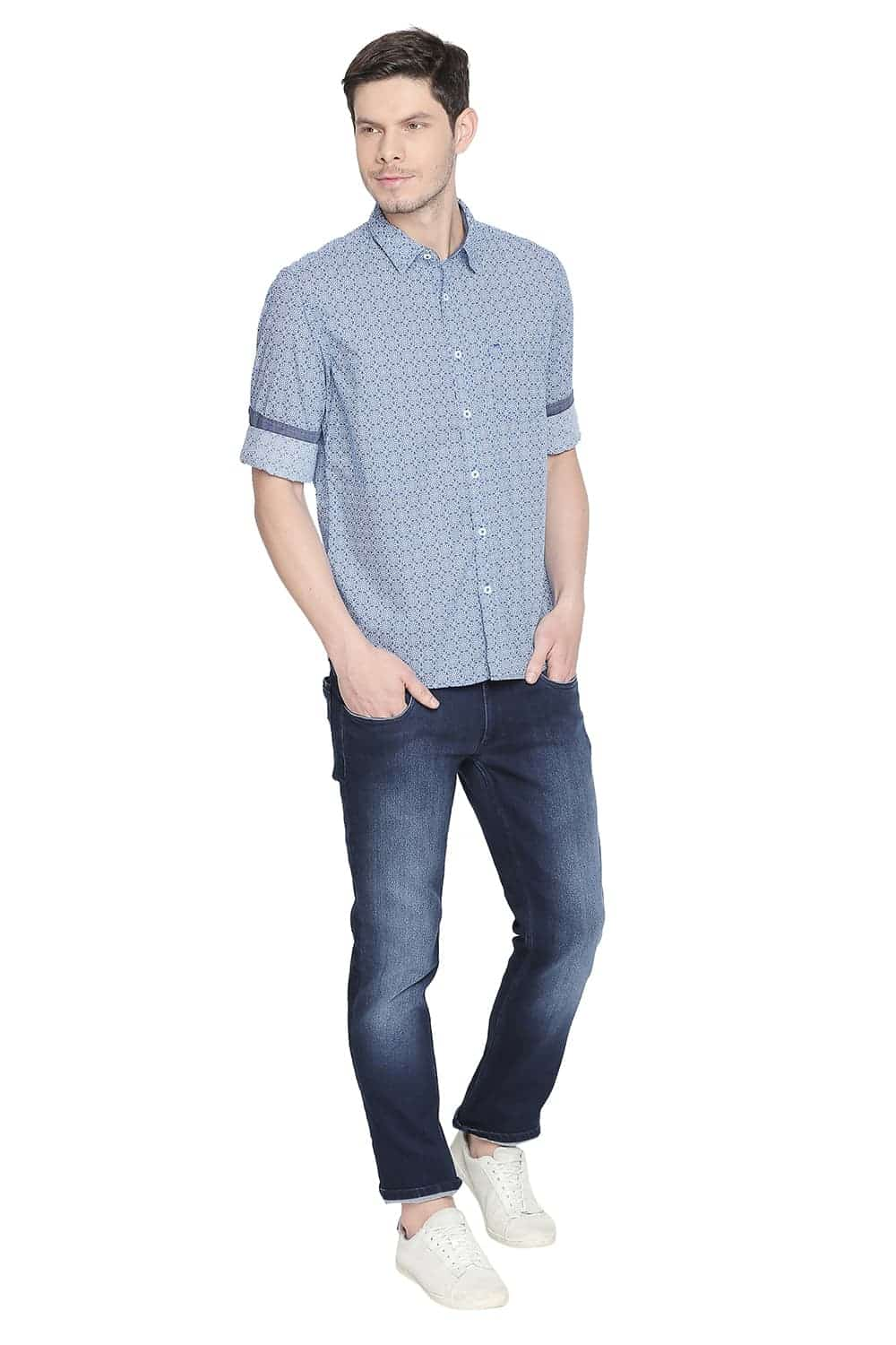 BASICS SLIM FIT PRINTED SHIRT