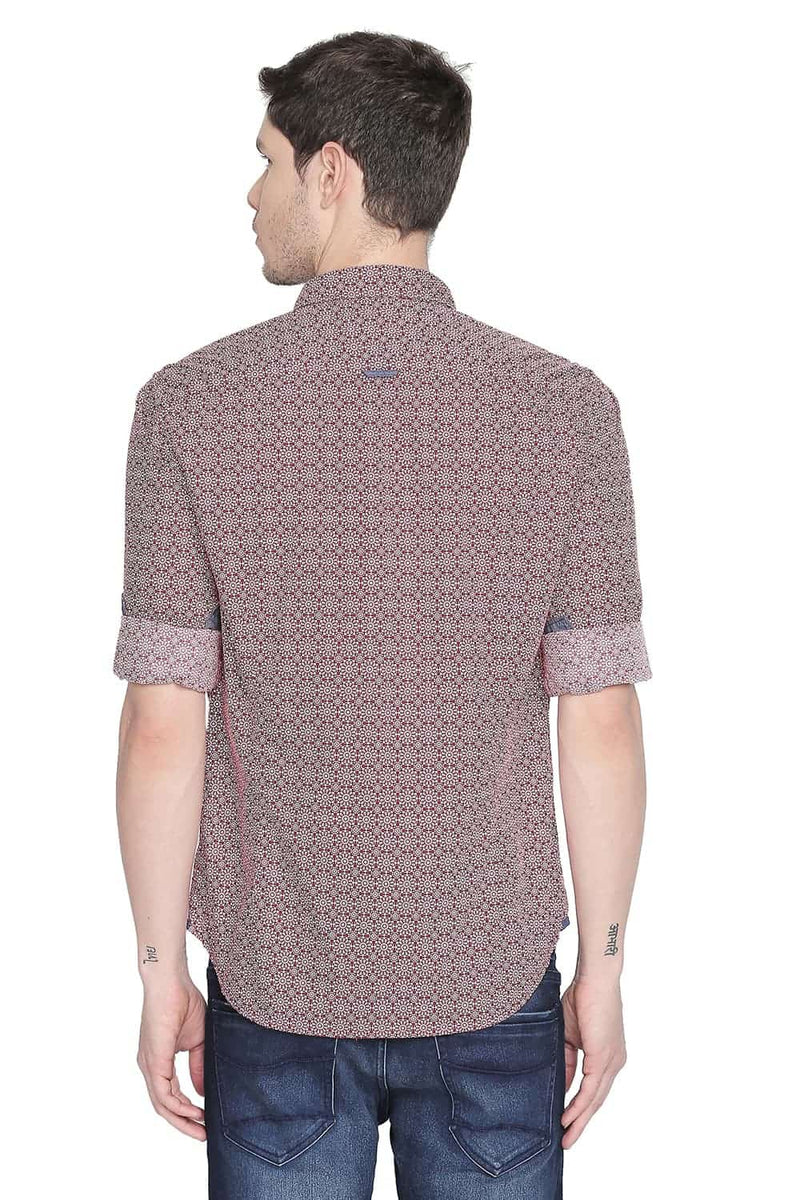 BASICS SLIM FIT PRINTED SHIRT