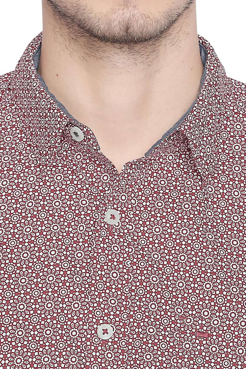 BASICS SLIM FIT PRINTED SHIRT