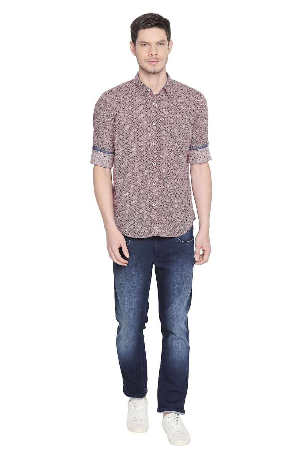 BASICS SLIM FIT PRINTED SHIRT