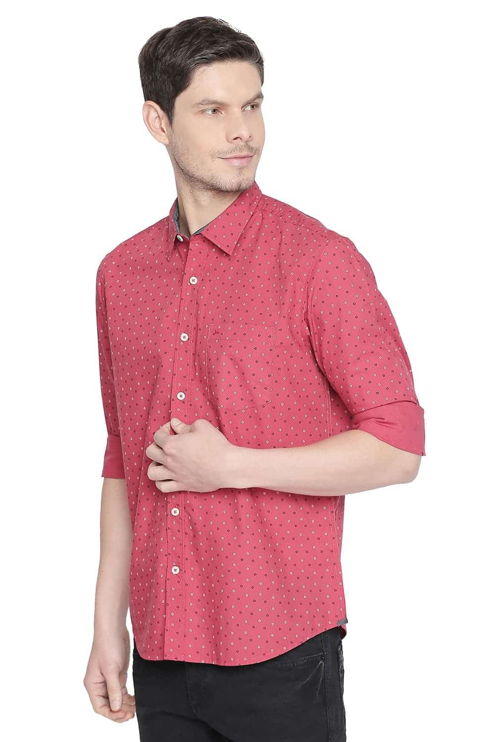 BASICS SLIM FIT PRINTED SHIRT