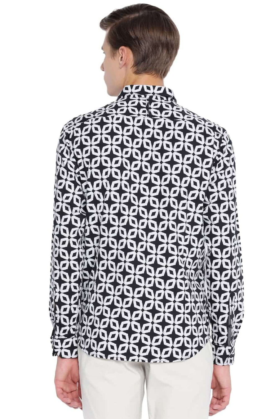 BASICS SLIM FIT MOONLESS NIGHT PRINTED SHIRT