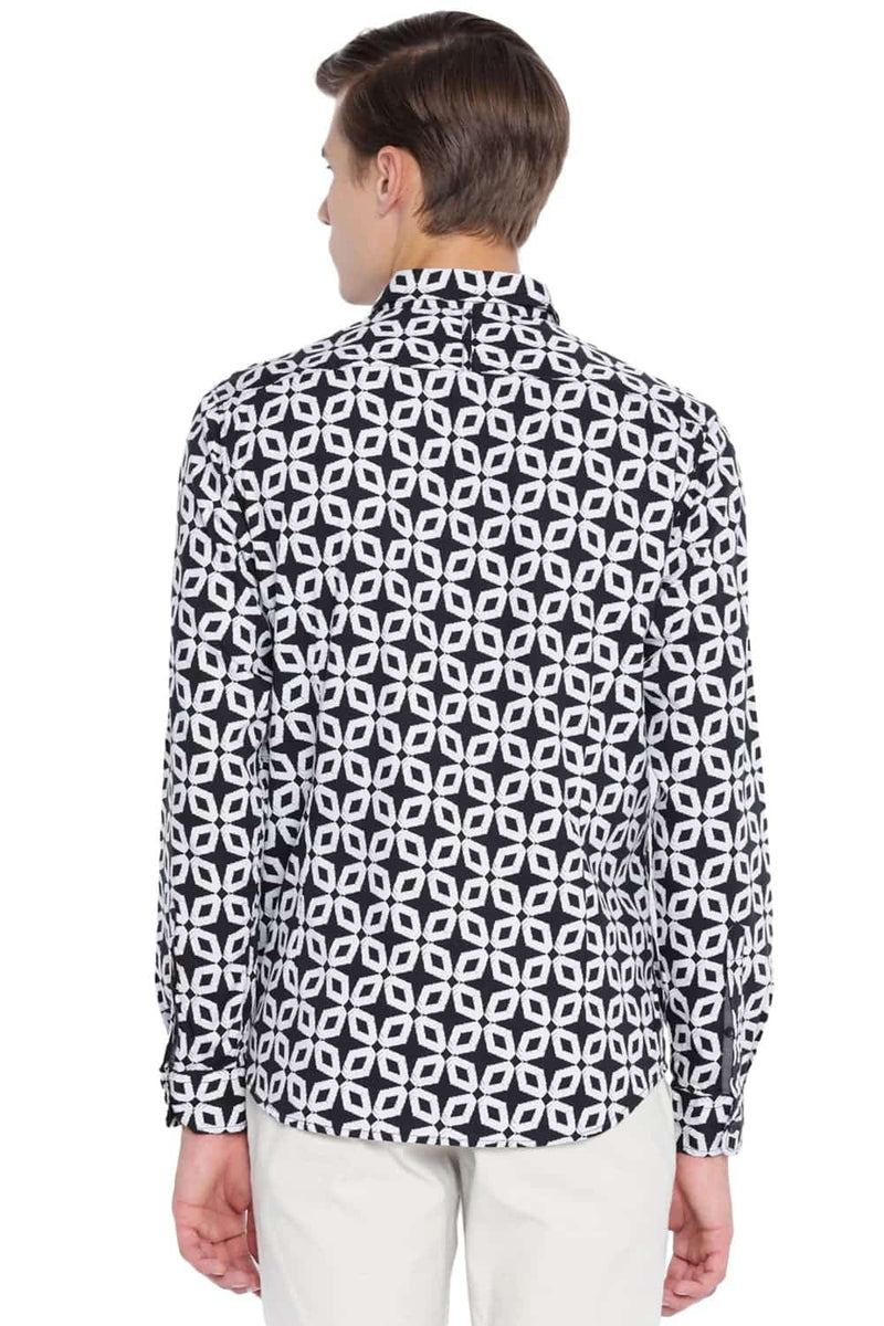 BASICS SLIM FIT PRINTED SHIRT