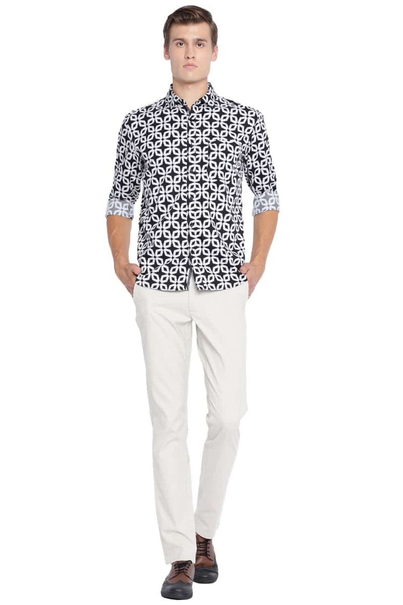 BASICS SLIM FIT PRINTED SHIRT