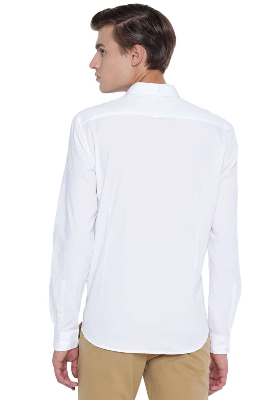 BASICS SLIM FIT CLOUD WHITE STRETCH SHIRT