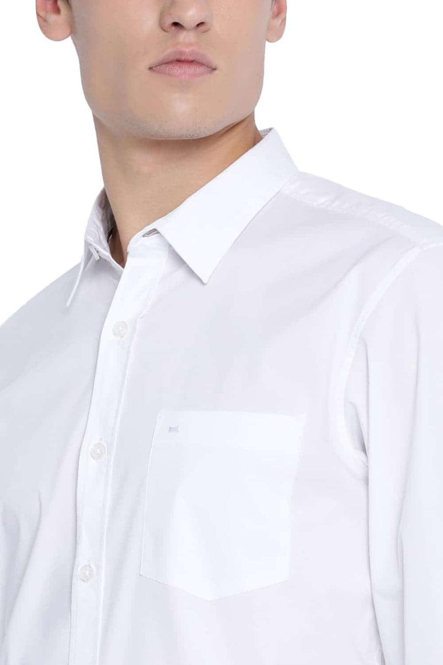 BASICS SLIM FIT CLOUD WHITE STRETCH SHIRT