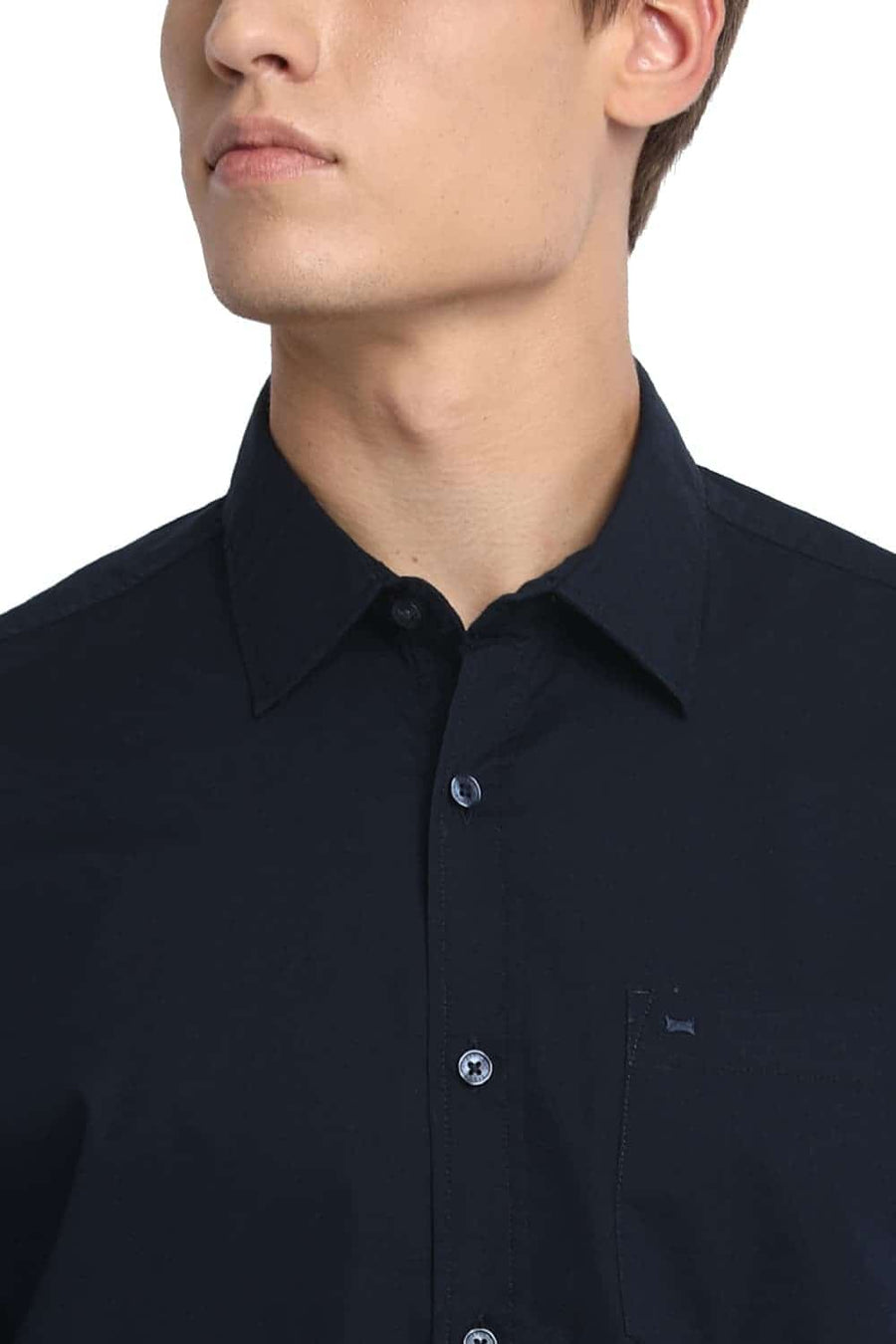 BASICS SLIM FIT ECLIPSE NAVY STRETCH SHIRT