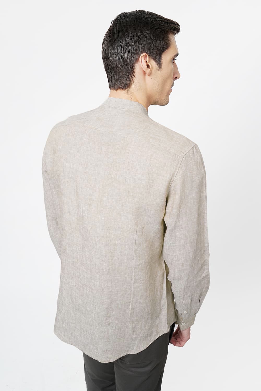 BASICS SLIM FIT LINEN SHIRT