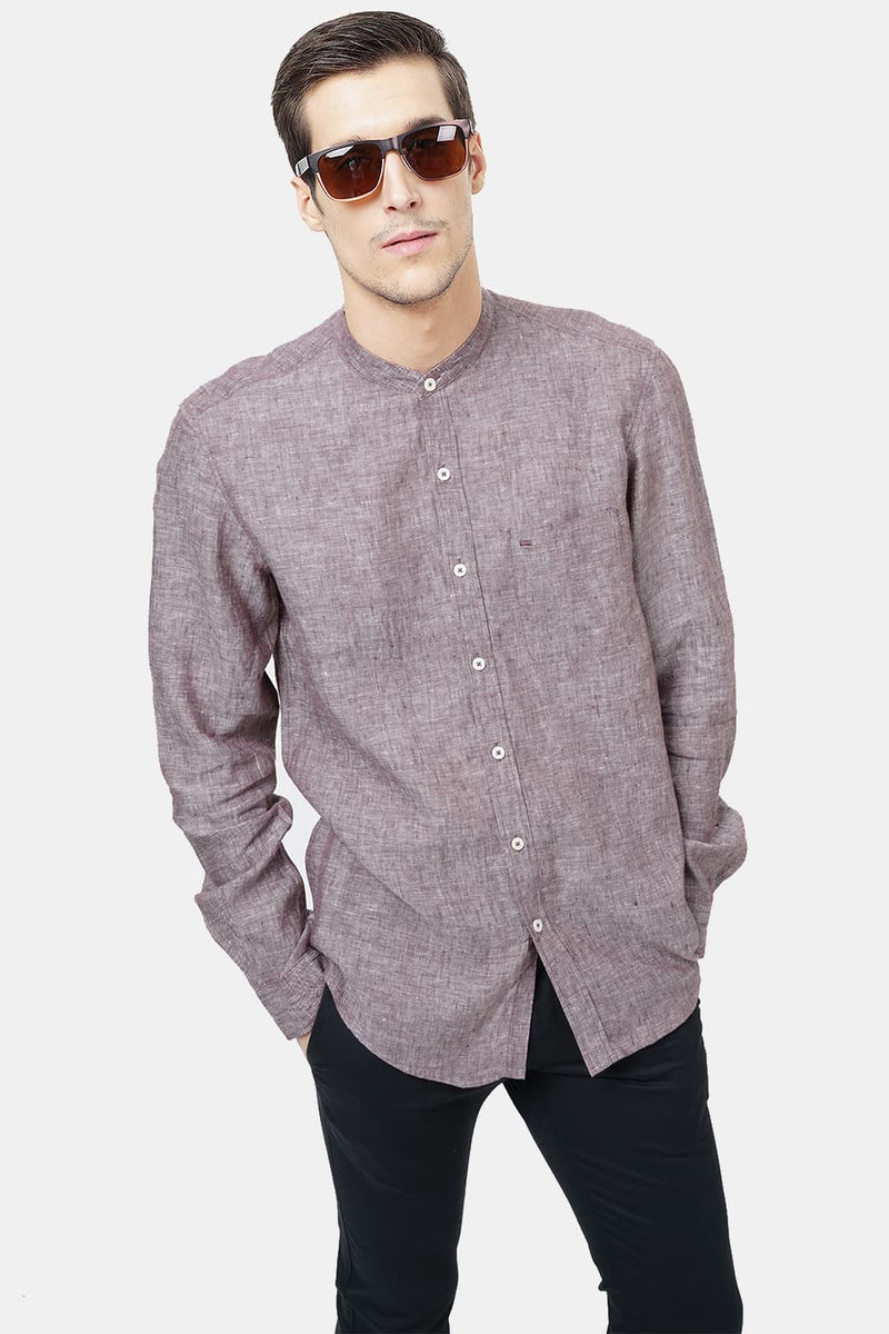 BASICS SLIM FIT LINEN SHIRT