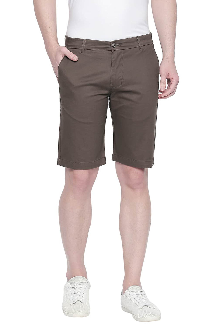 BASICS COMFORT FIT RAIN DRUM TWILL STRETCH SHORTS