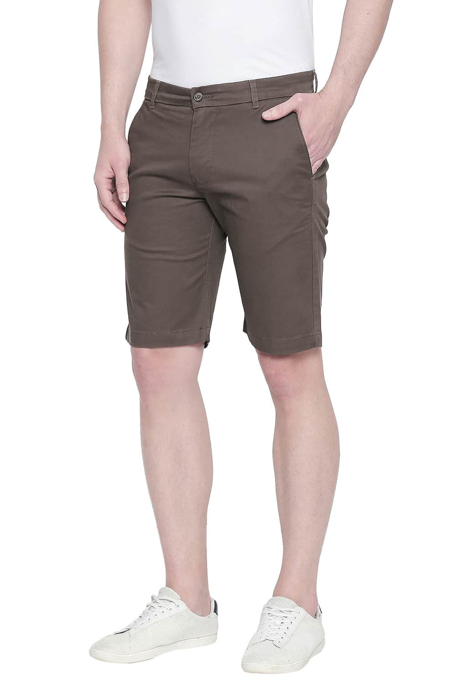 BASICS COMFORT FIT RAIN DRUM TWILL STRETCH SHORTS