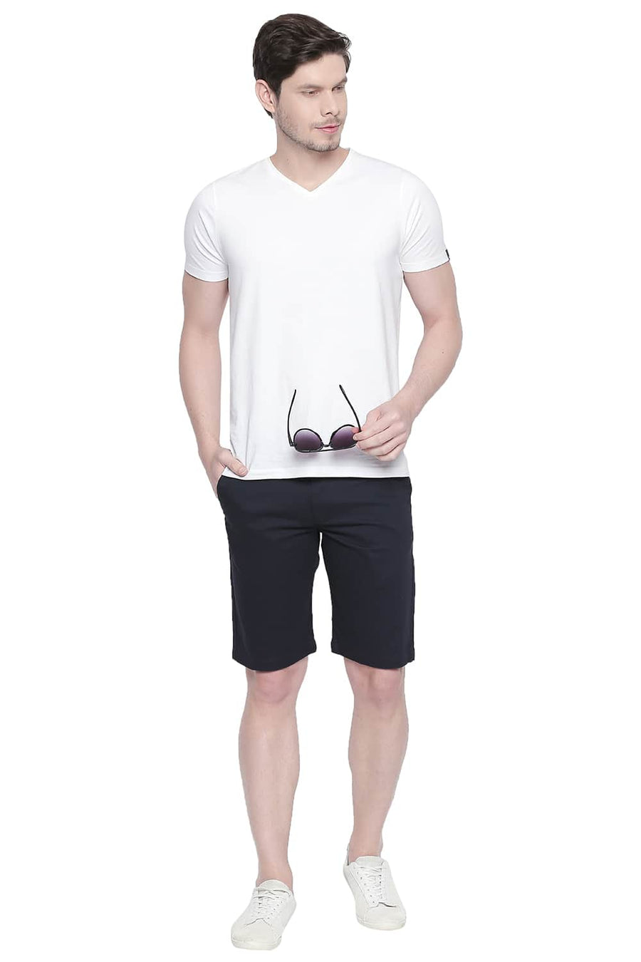 BASICS COMFORT FIT SKY CAPTAIN TWILL STRETCH SHORTS