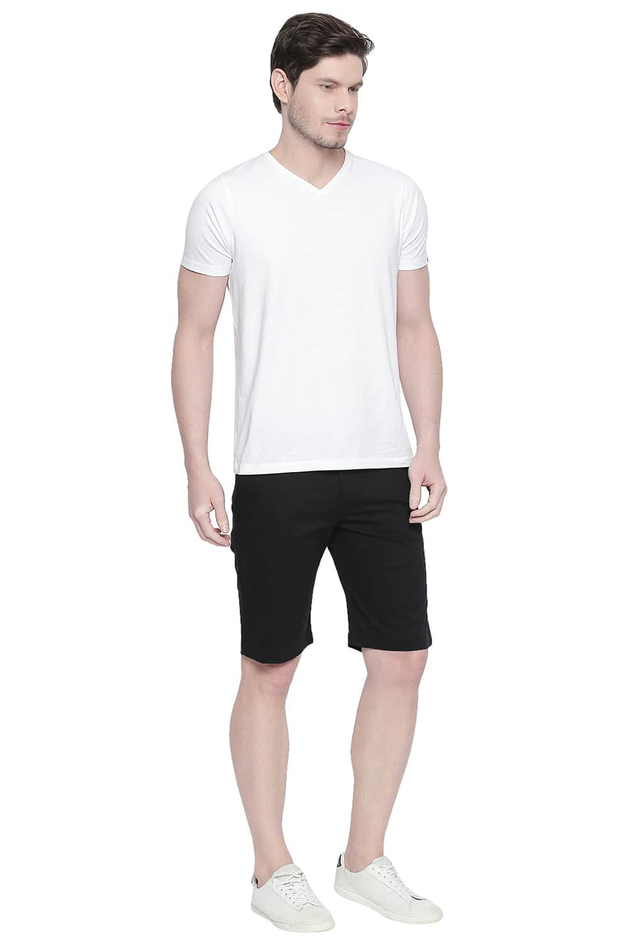 BASICS COMFORT FIT MOONLESS NIGHT TWILL STRETCH SHORTS