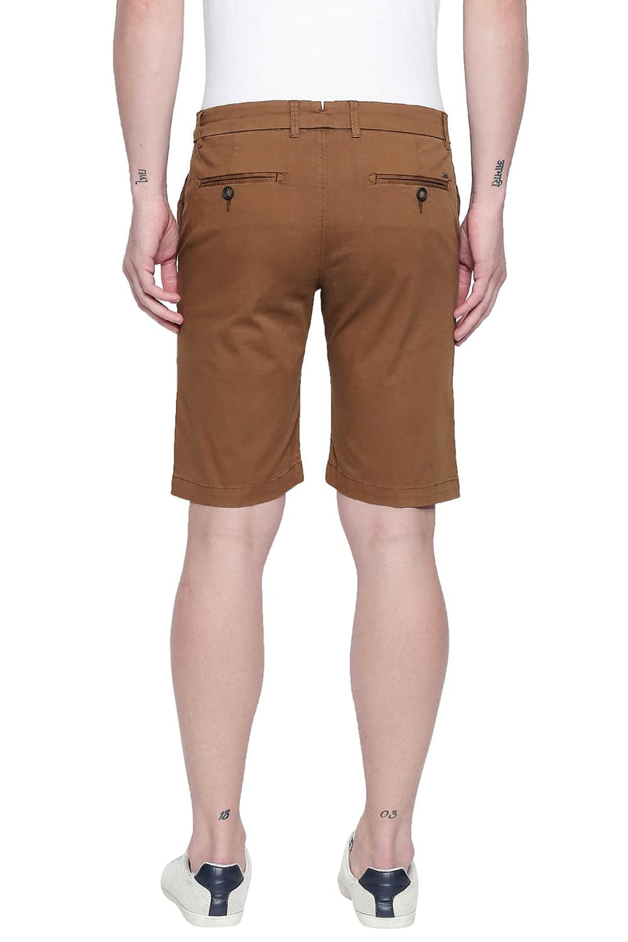 BASICS COMFORT FIT BUTTERNUT TWILL STRETCH SHORTS